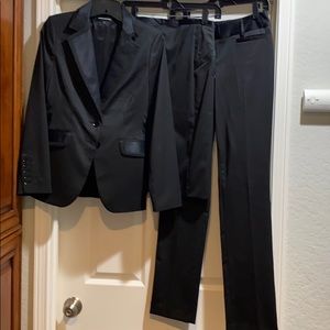 3 piece tuxedo suit (jacket, skirt and pants)